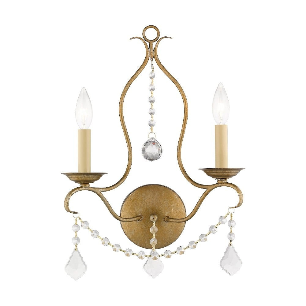 Livex Lighting Chesterfield 2 - Light Wall Light in  Antique Gold Leaf