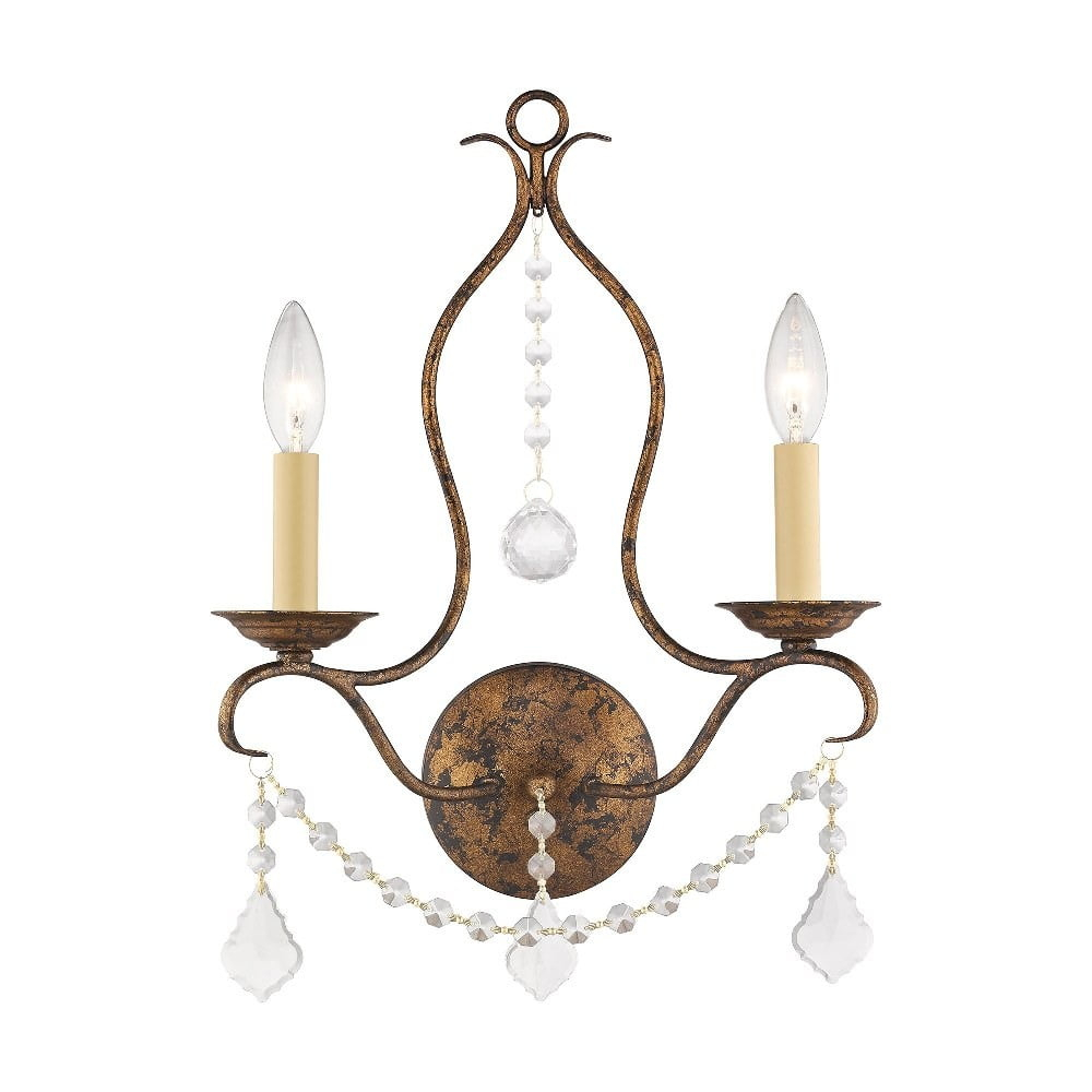 Livex Lighting Chesterfield 2 - Light Wall Light in  Hand Applied Venetian Golden Bronze