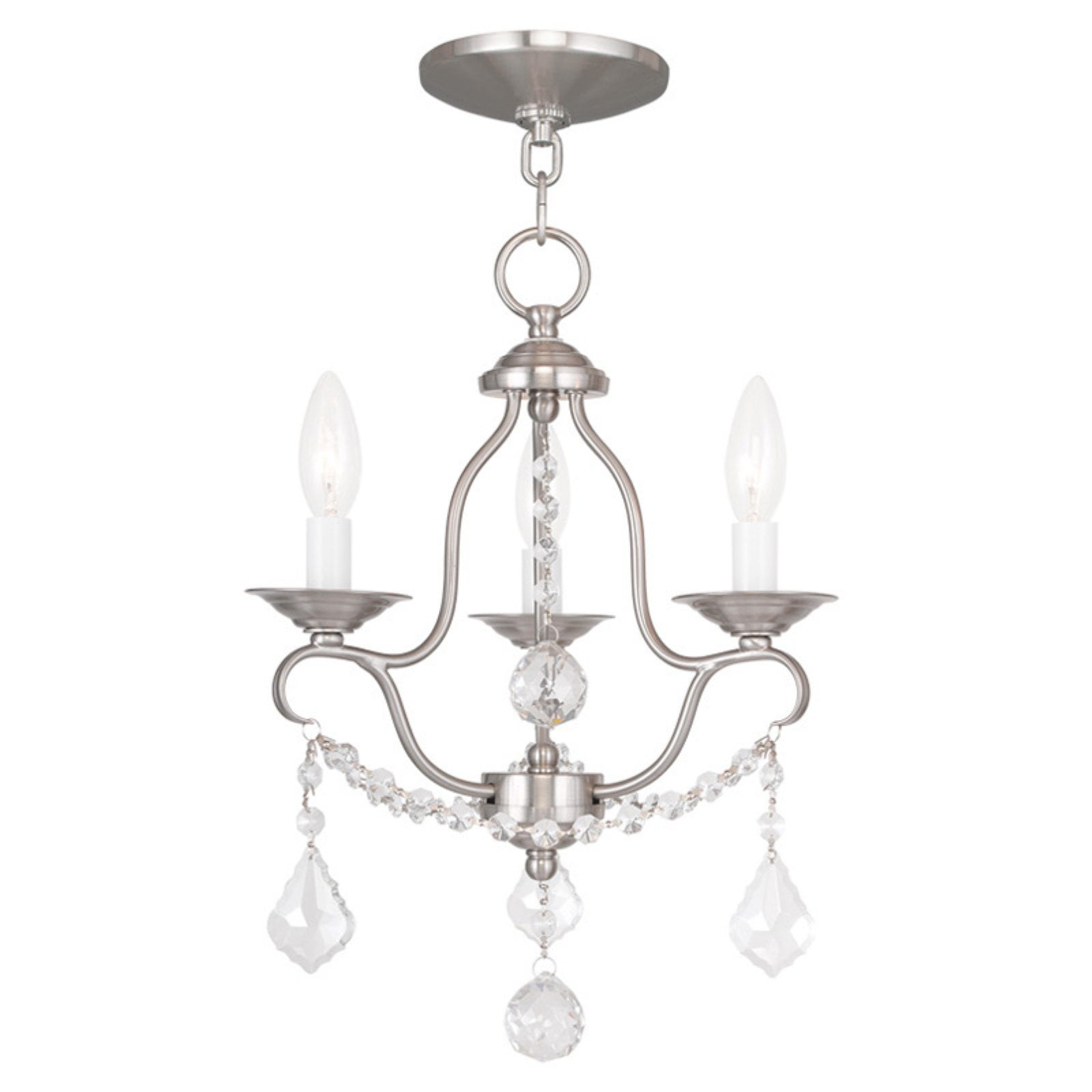 Livex Lighting Chesterfield 3 - Light Chandelier in  Brushed Nickel
