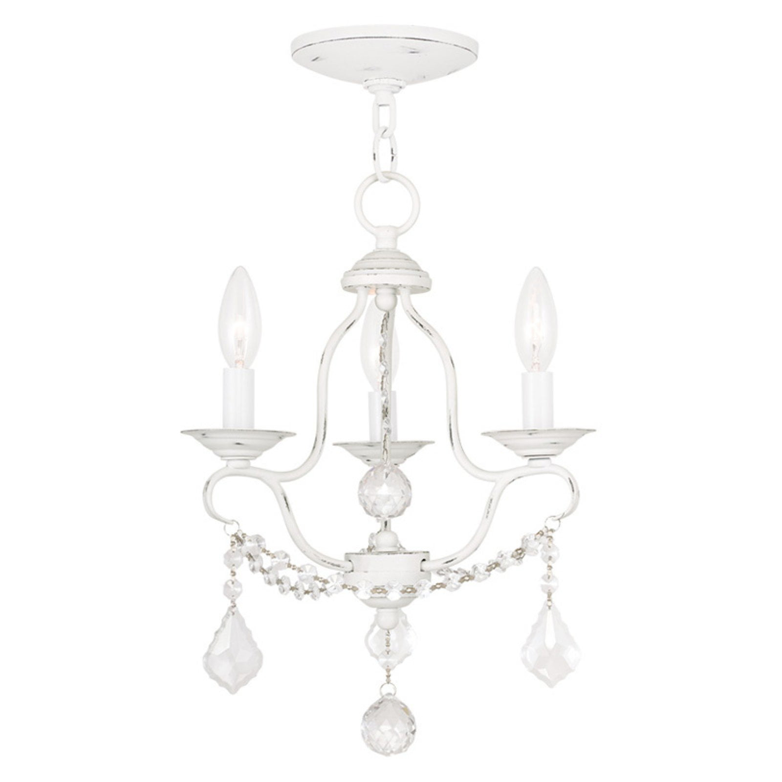 Livex Lighting Chesterfield 3 - Light Chandelier in  Antique White