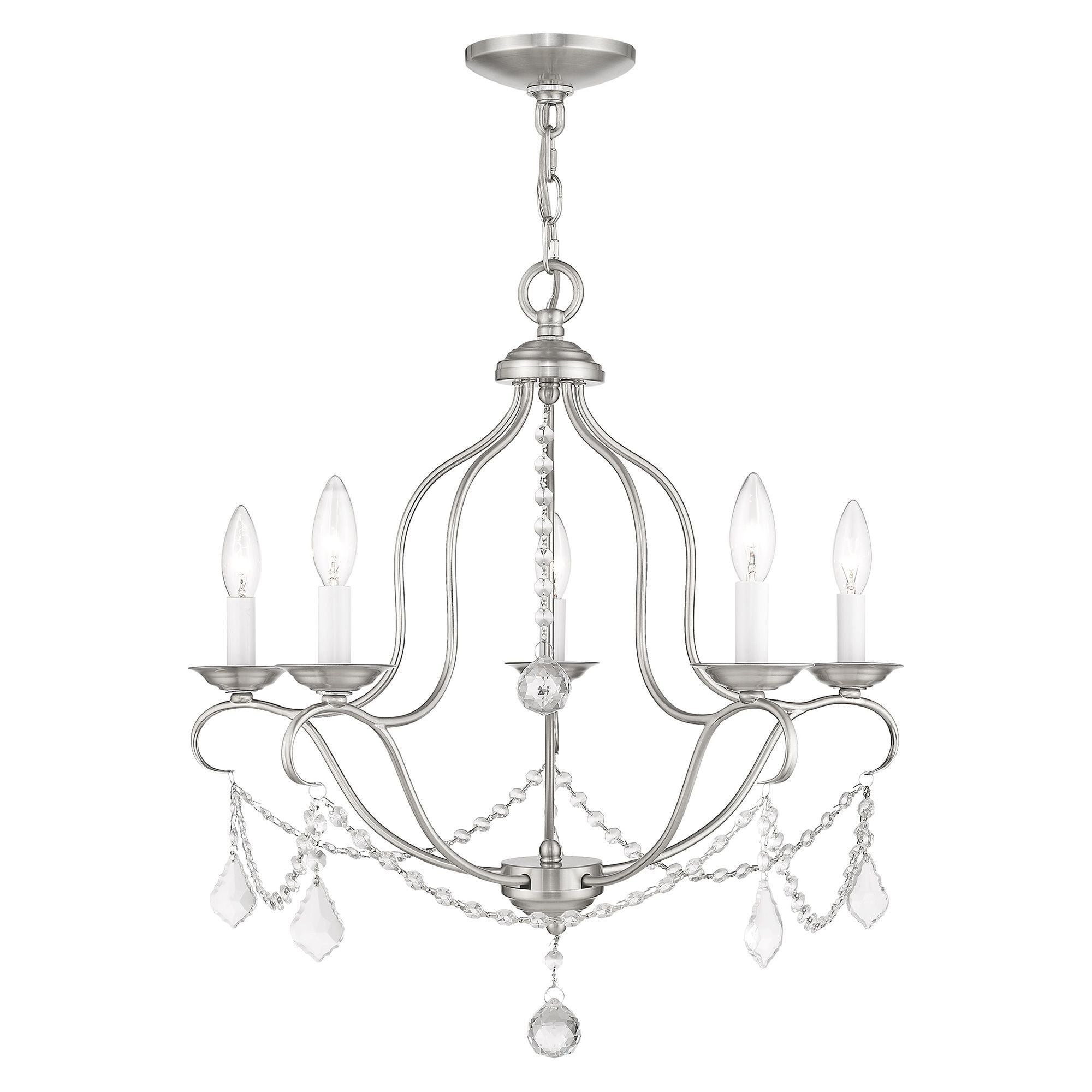 Livex Lighting Chesterfield 5 - Light Chandelier in  Brushed Nickel