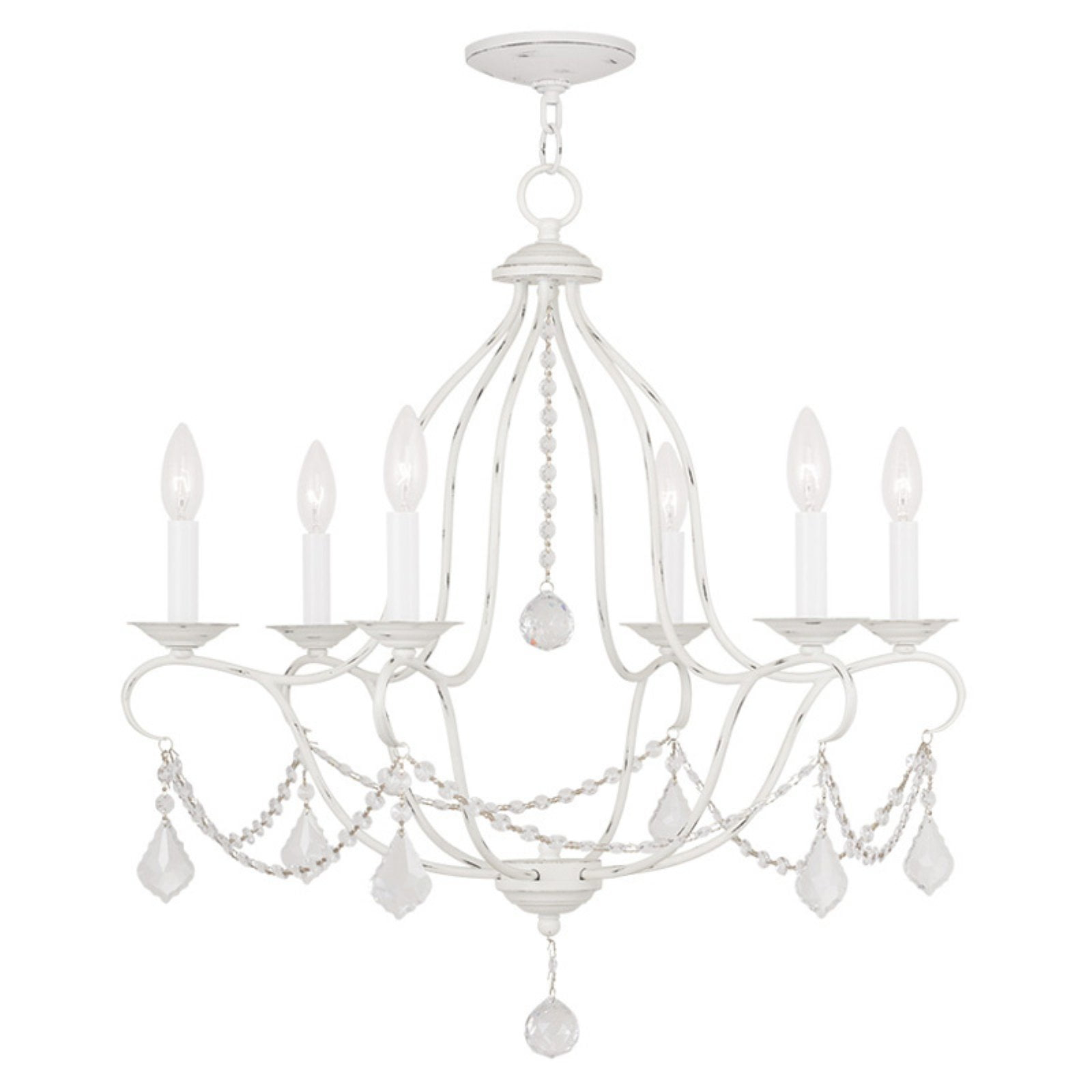 Livex Lighting Chesterfield 6 - Light Chandelier in  Antique White