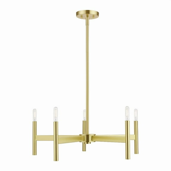 Livex Lighting Copenhagen 5 - Light Chandelier in  Satin Brass