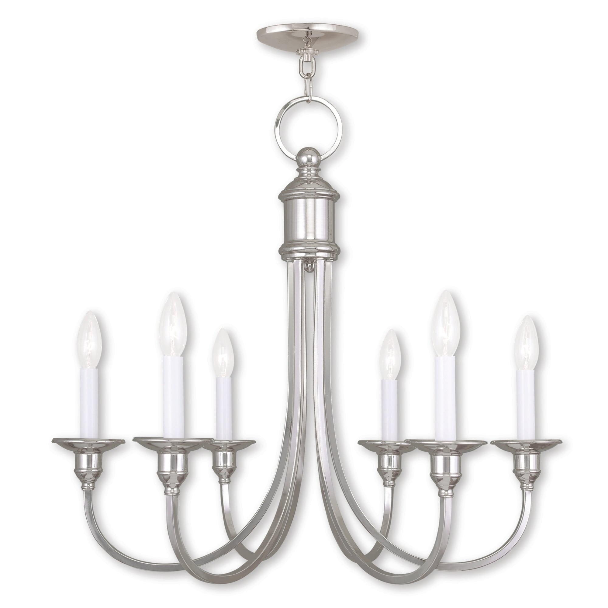 Livex Lighting Cranford 6 - Light Chandelier in  Polished Nickel