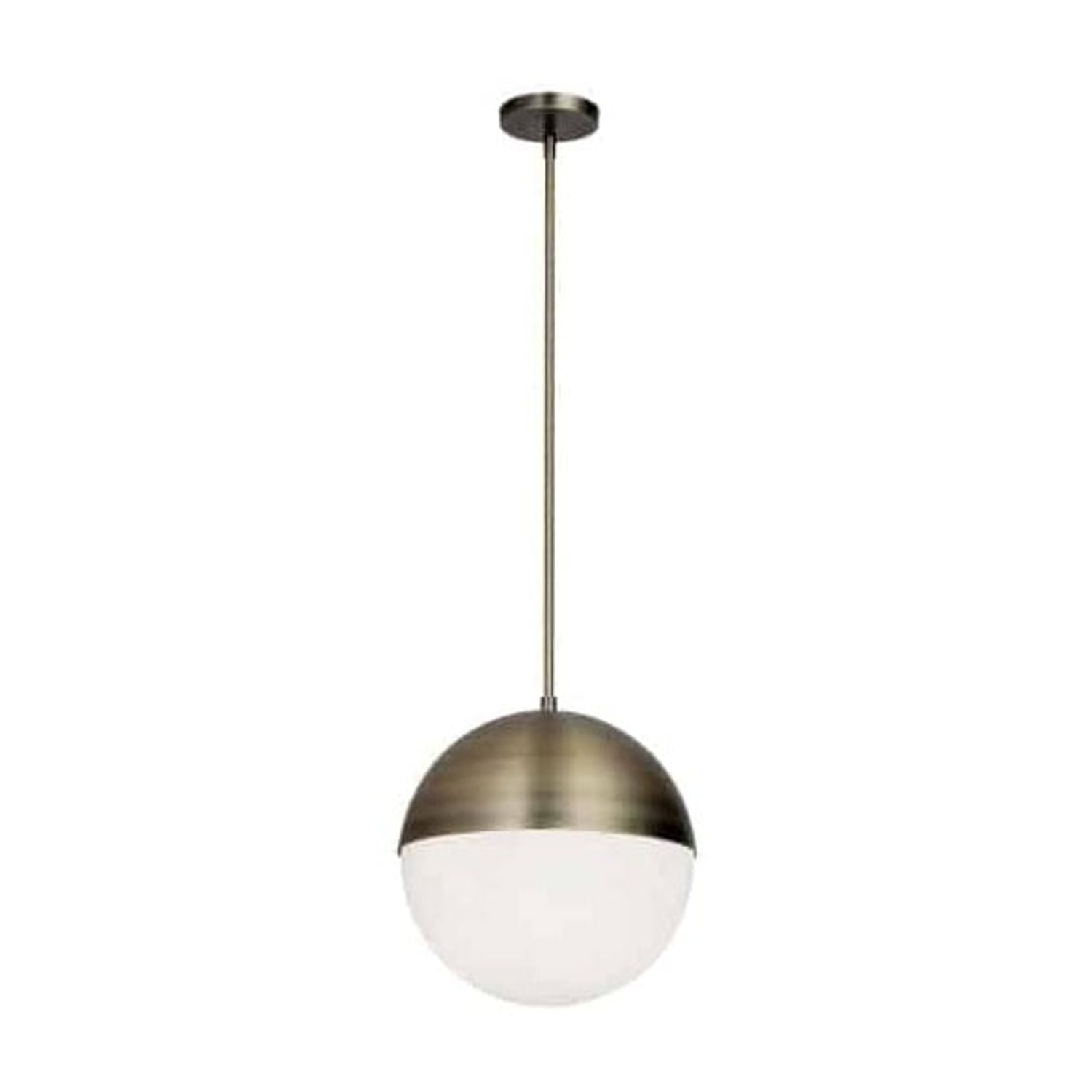 Livex Lighting Dayana - Three Light Pendant, Antique Brass Finish with White Glass