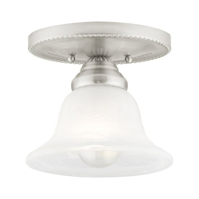 Livex Lighting Edgemont 1 - Light Flush Mount in  Brushed Nickel