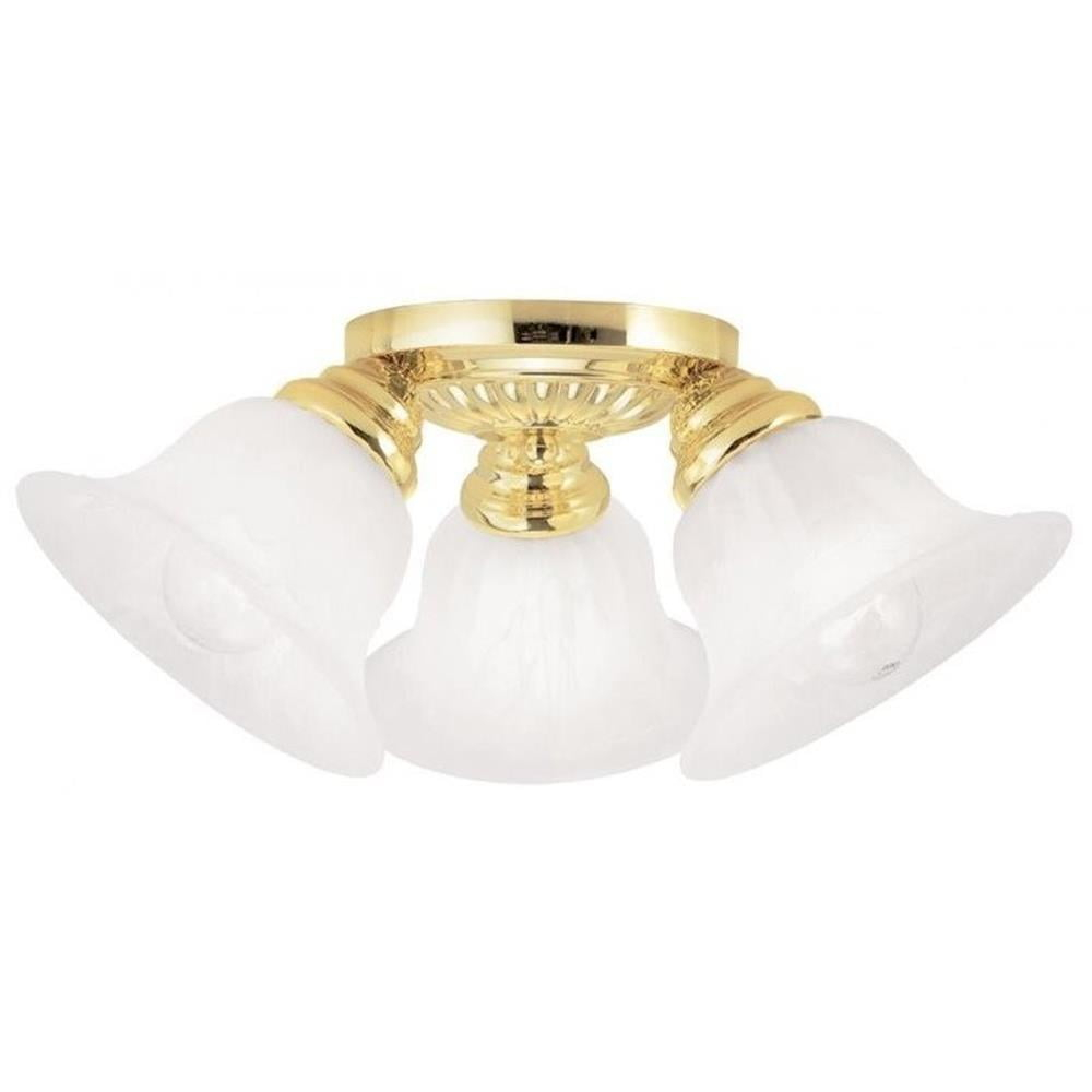 Livex Lighting Edgemont 3 - Light Flush Mount in  Polished Brass