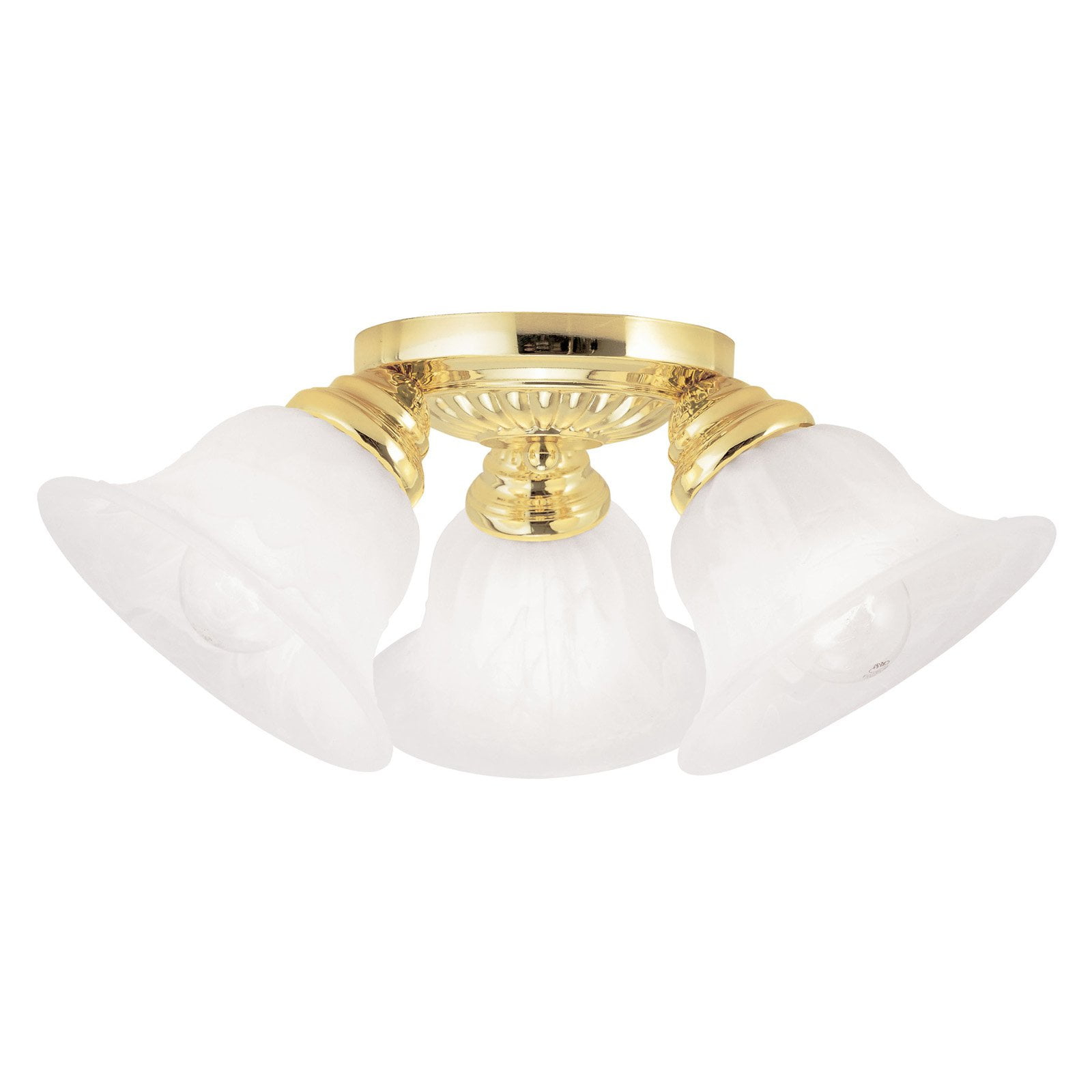 Livex Lighting Edgemont 3 - Light Flush Mount in  Polished Brass