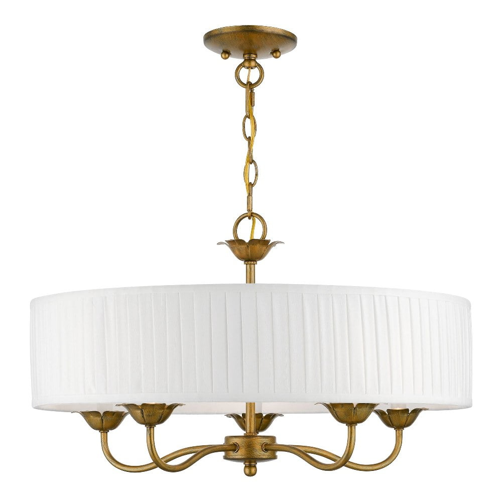Livex Lighting Edinburgh 5 - Light Pendant in  Antique Gold Leaf