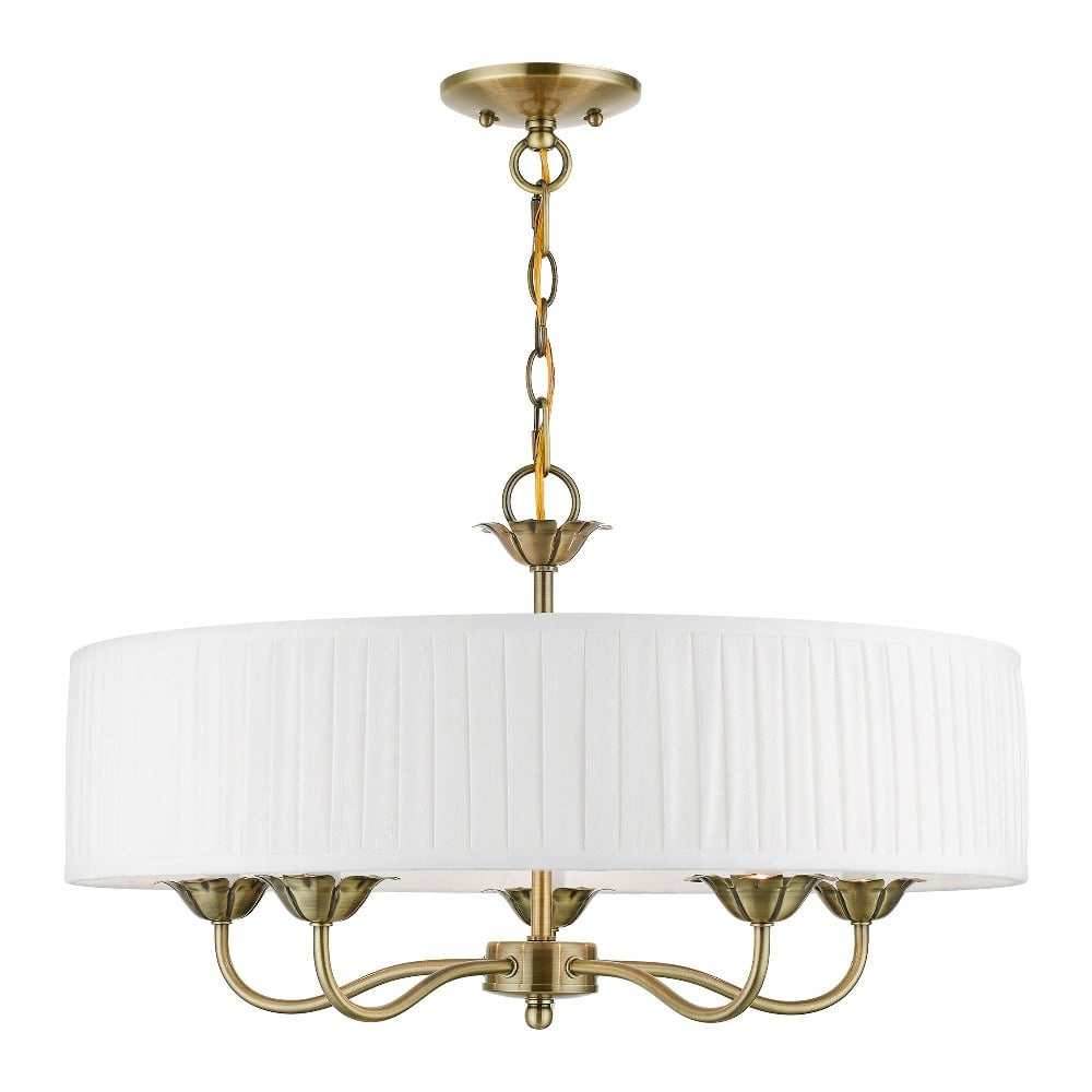 Livex Lighting Edinburgh 5 - Light Pendant in  Antique Brass