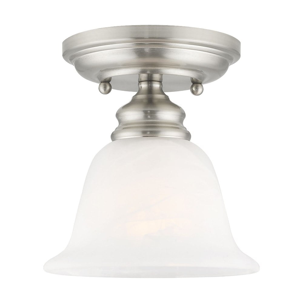 Livex Lighting Essex 1 - Light Flush Mount in  Brushed Nickel