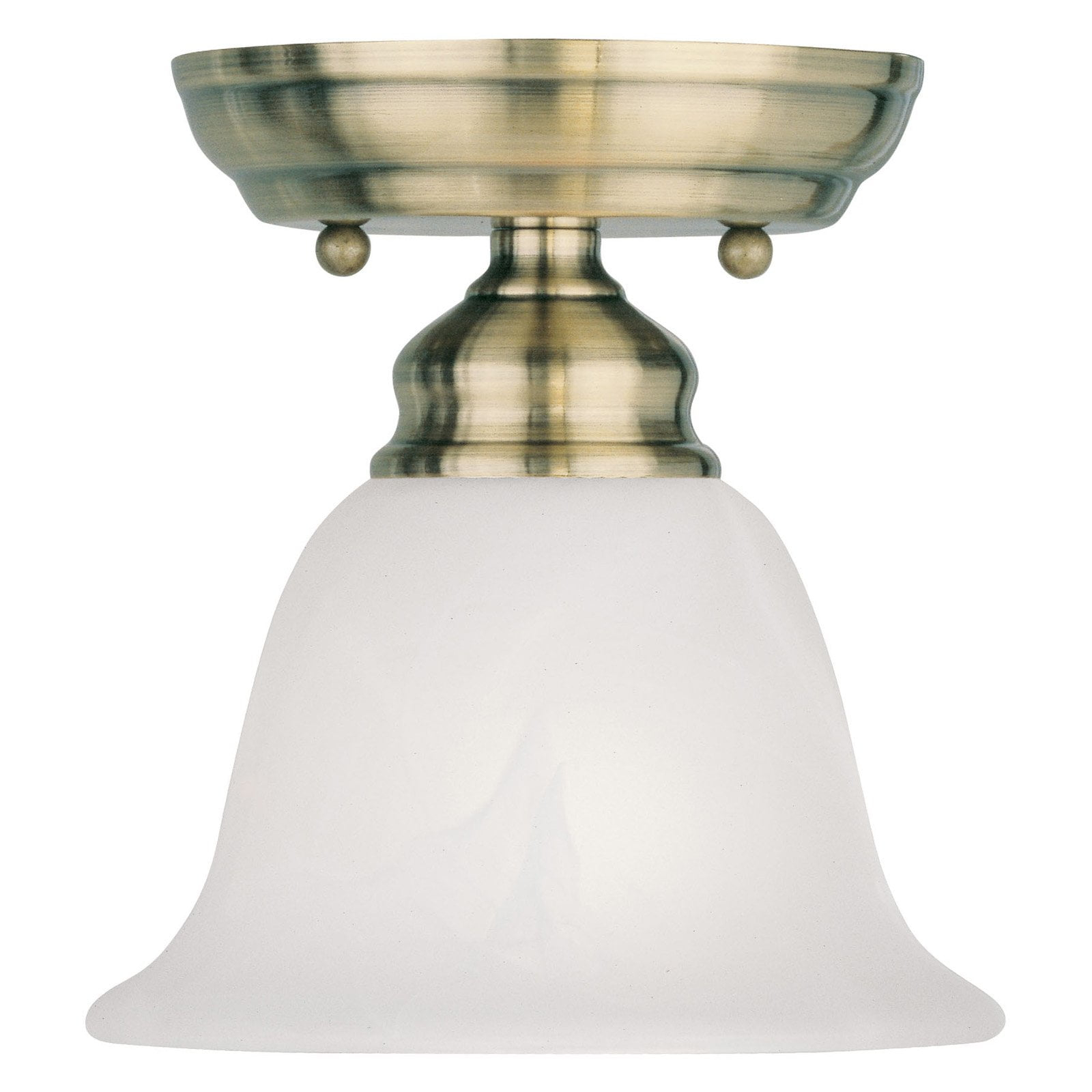 Livex Lighting Essex 1 - Light Flush Mount in  Antique Brass