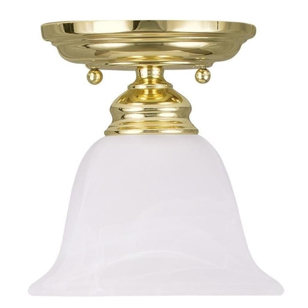 Livex Lighting Essex 1 - Light Flush Mount in  Polished Brass