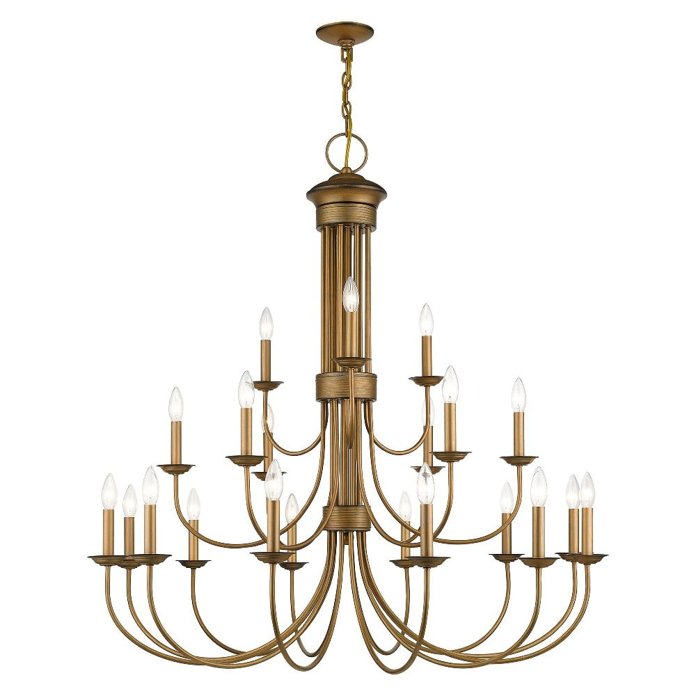 Livex Lighting Estate 21 - Light Chandelier in  Antique Gold Leaf