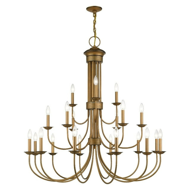 Livex Lighting Estate 21 - Light Chandelier in  Antique Gold Leaf