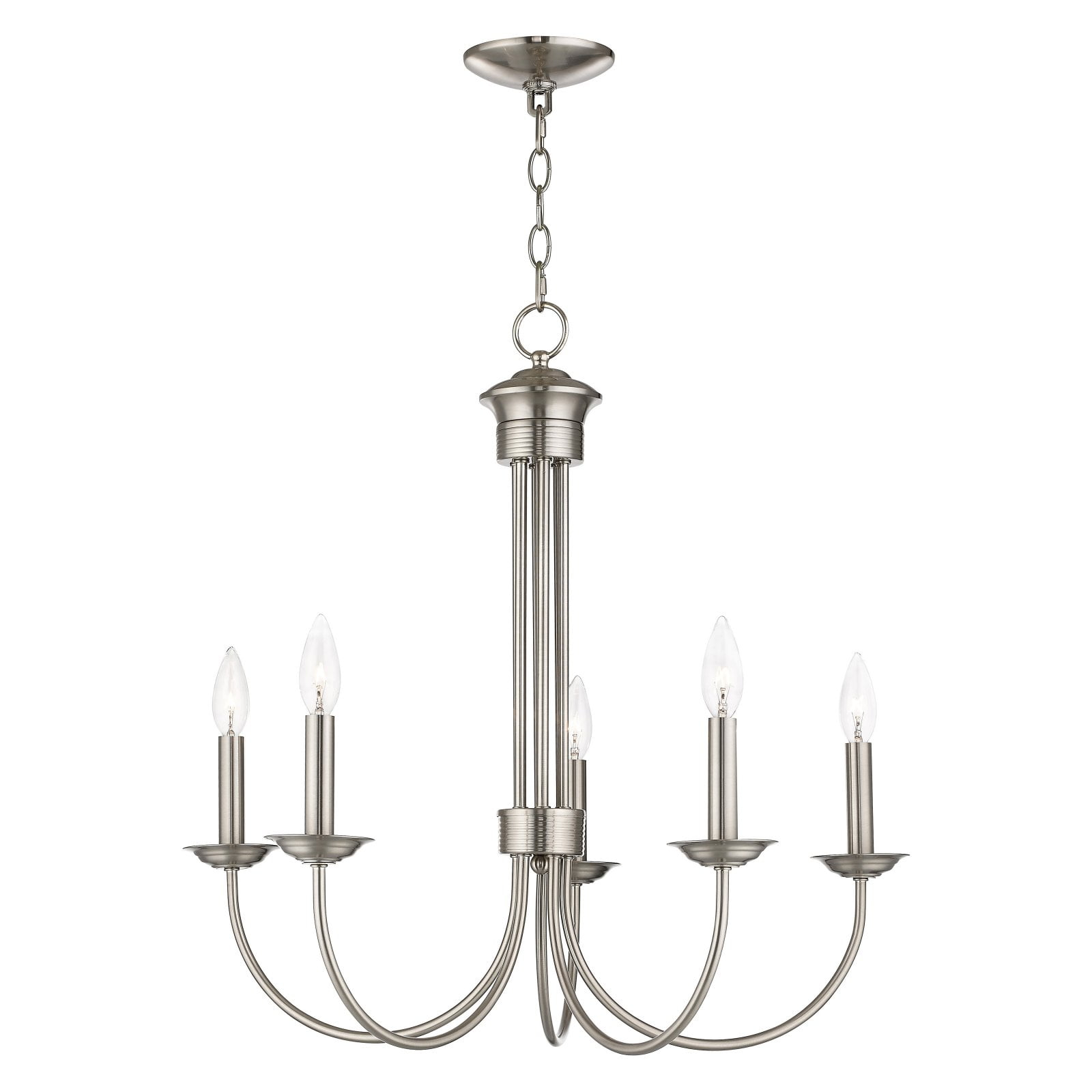 Livex Lighting Estate 5 - Light Chandelier in  Brushed Nickel