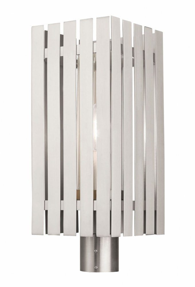 Livex Lighting Greenwich 1 - Light Post Light in  Brushed Nickel