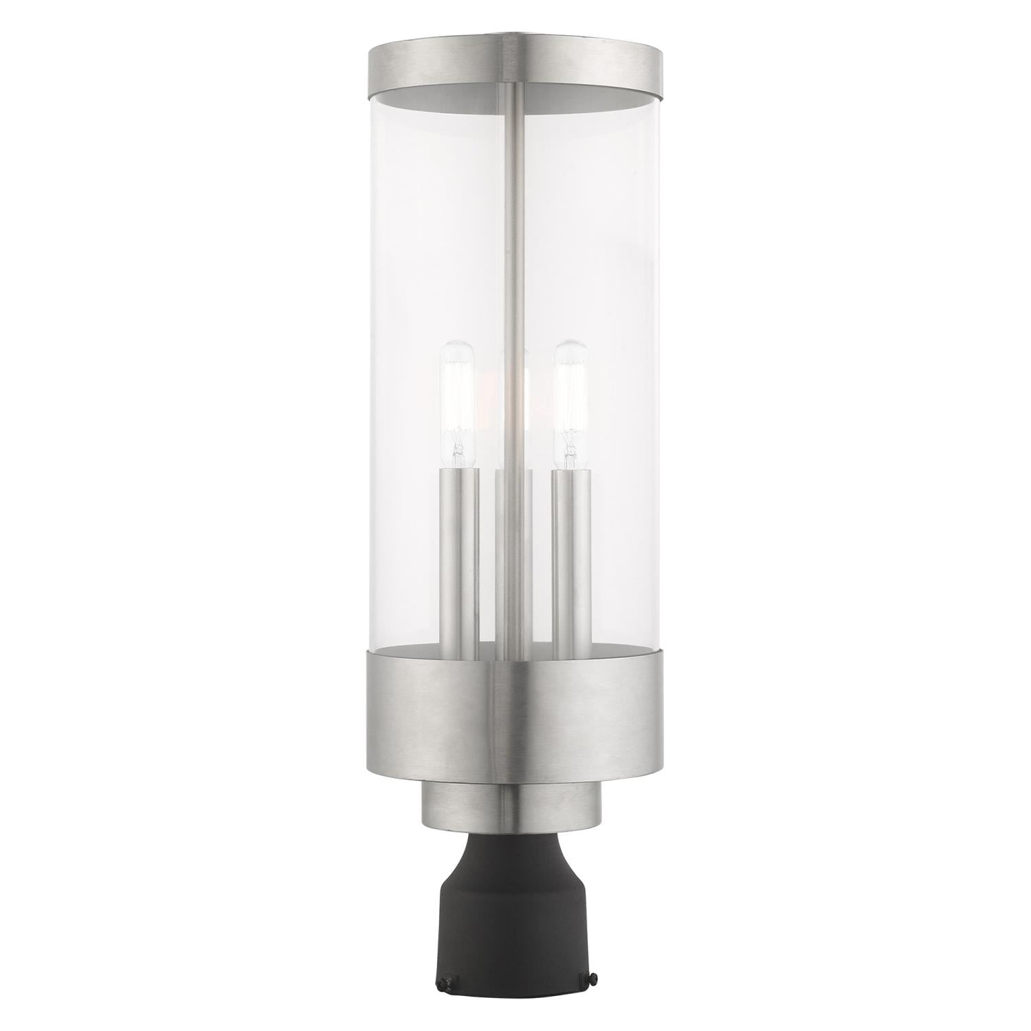 Livex Lighting Hillcrest 3 - Light Post Light in  Brushed Nickel
