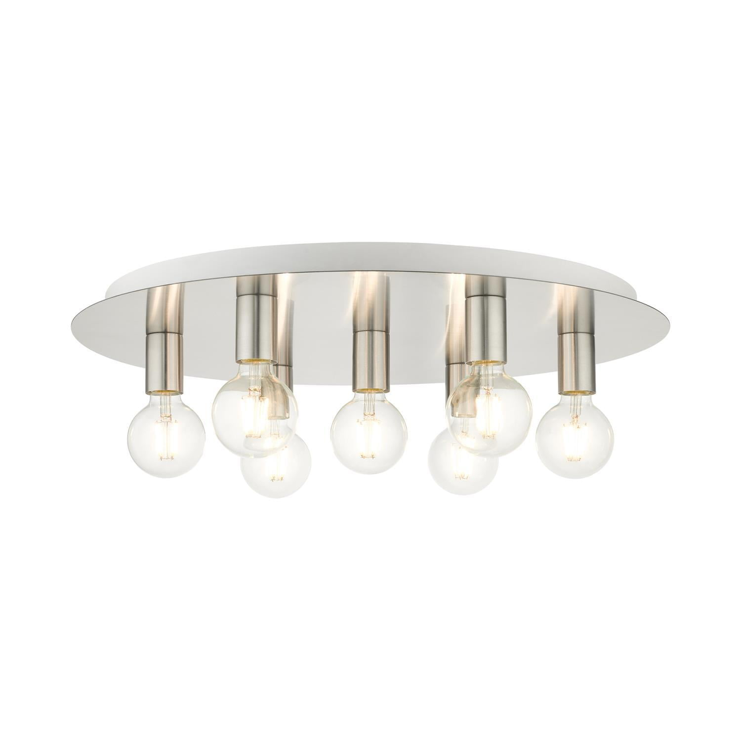 Livex Lighting Hillview 7 - Light Flush Mount in  Brushed Nickel