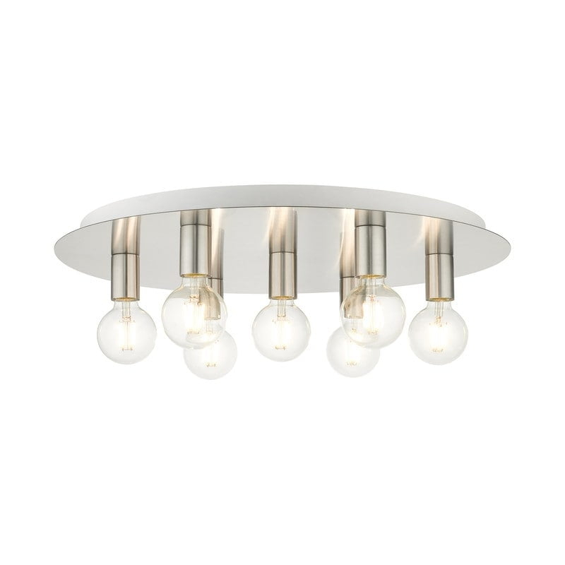 Livex Lighting Hillview 7 - Light Flush Mount in  Brushed Nickel