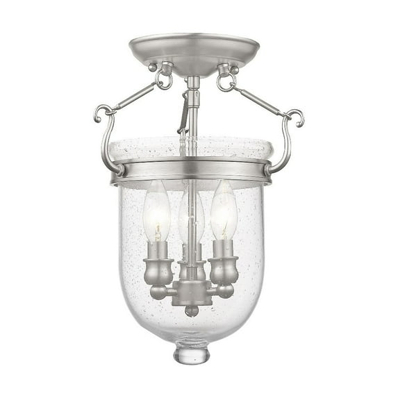Livex Lighting Jefferson 3 - Light Flush Mount in  Brushed Nickel
