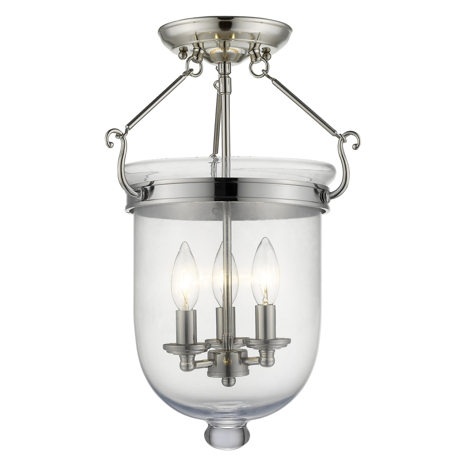 Livex Lighting Jefferson 3 - Light Flush Mount in  Polished Nickel