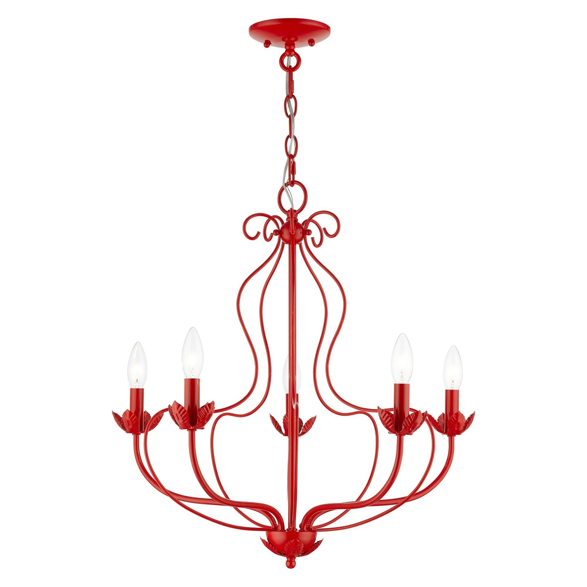Livex Lighting Katarina 5 - Light Chandelier in  Shiny Red