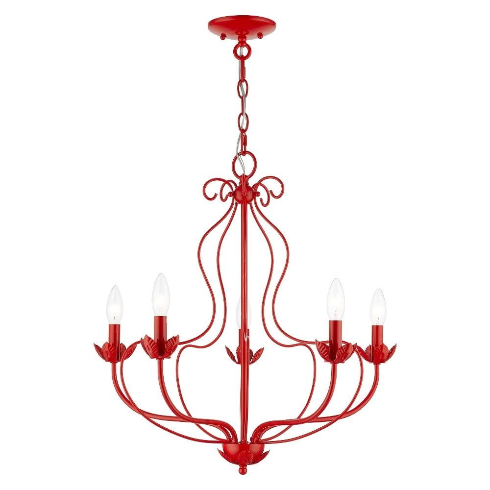 Livex Lighting Katarina 5 - Light Chandelier in  Shiny Red