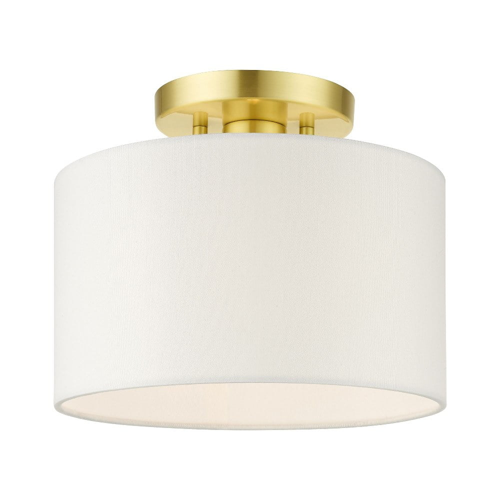 Livex Lighting Clark 1 - Light Semi-Flush Mount in  Satin Brass