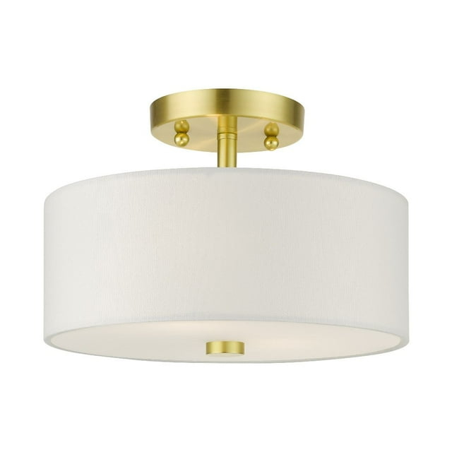 Livex Lighting Meridian 2 - Light Semi-Flush Mount in  Satin Brass