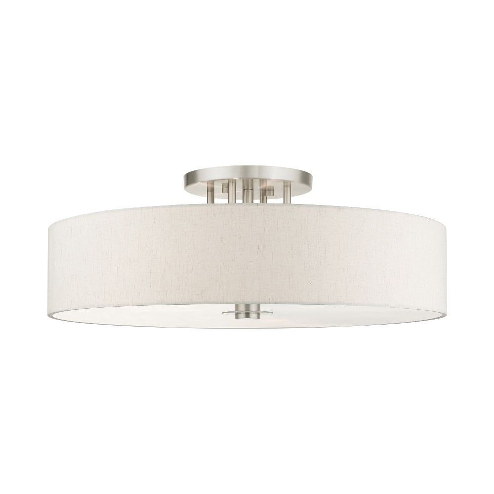 Livex Lighting Meridian 6 - Light Semi-Flush Mount in  Brushed Nickel