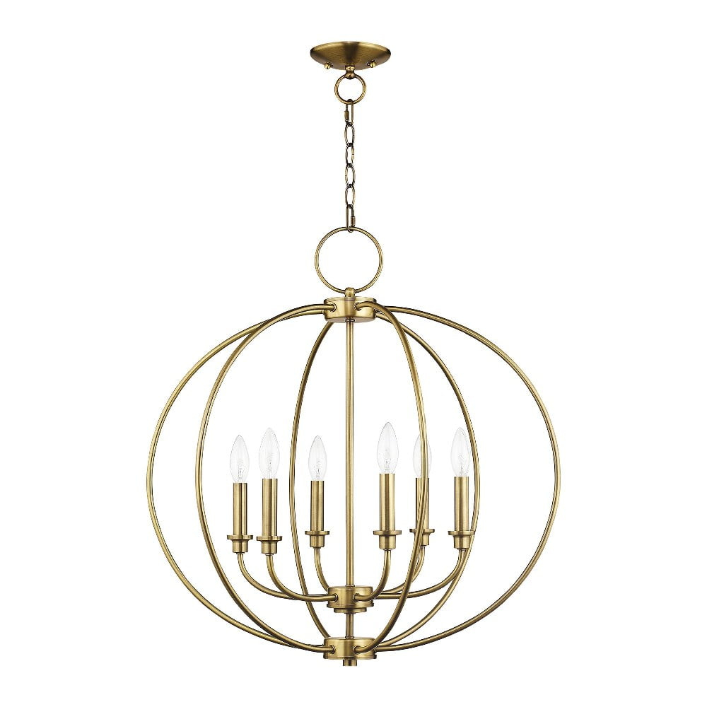 Livex Lighting Milania Chandelier in Antique Brass
