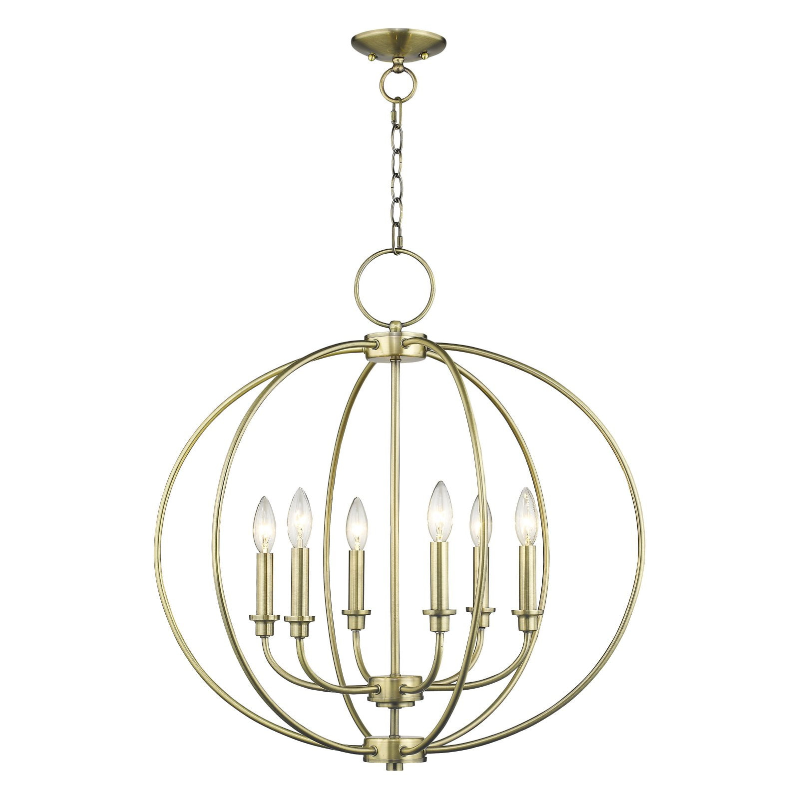Livex Lighting Milania Chandelier in Antique Brass