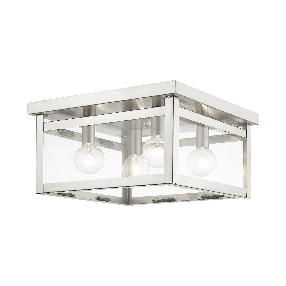 Livex Lighting - Milford - 4 Light Square Flush Mount In Shabby Chic Style-6