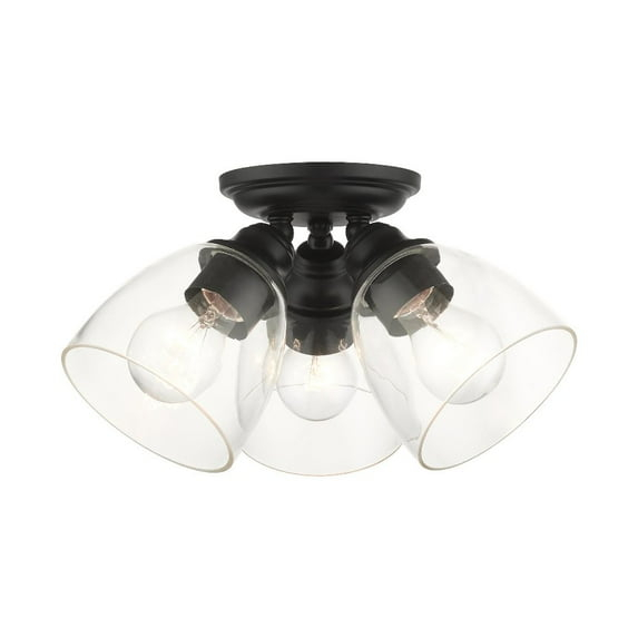 Livex Lighting Montgomery 3 - Light Flush Mount in  Black