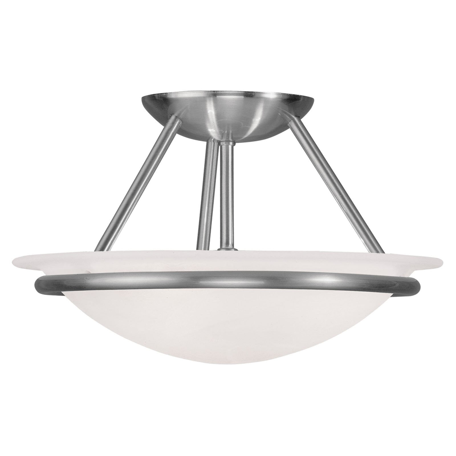 Livex Lighting Newburgh 2 - Light Semi-Flush Mount in  Brushed Nickel