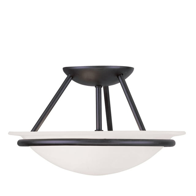 Livex Lighting Newburgh 2 - Light Semi-Flush Mount in  Black