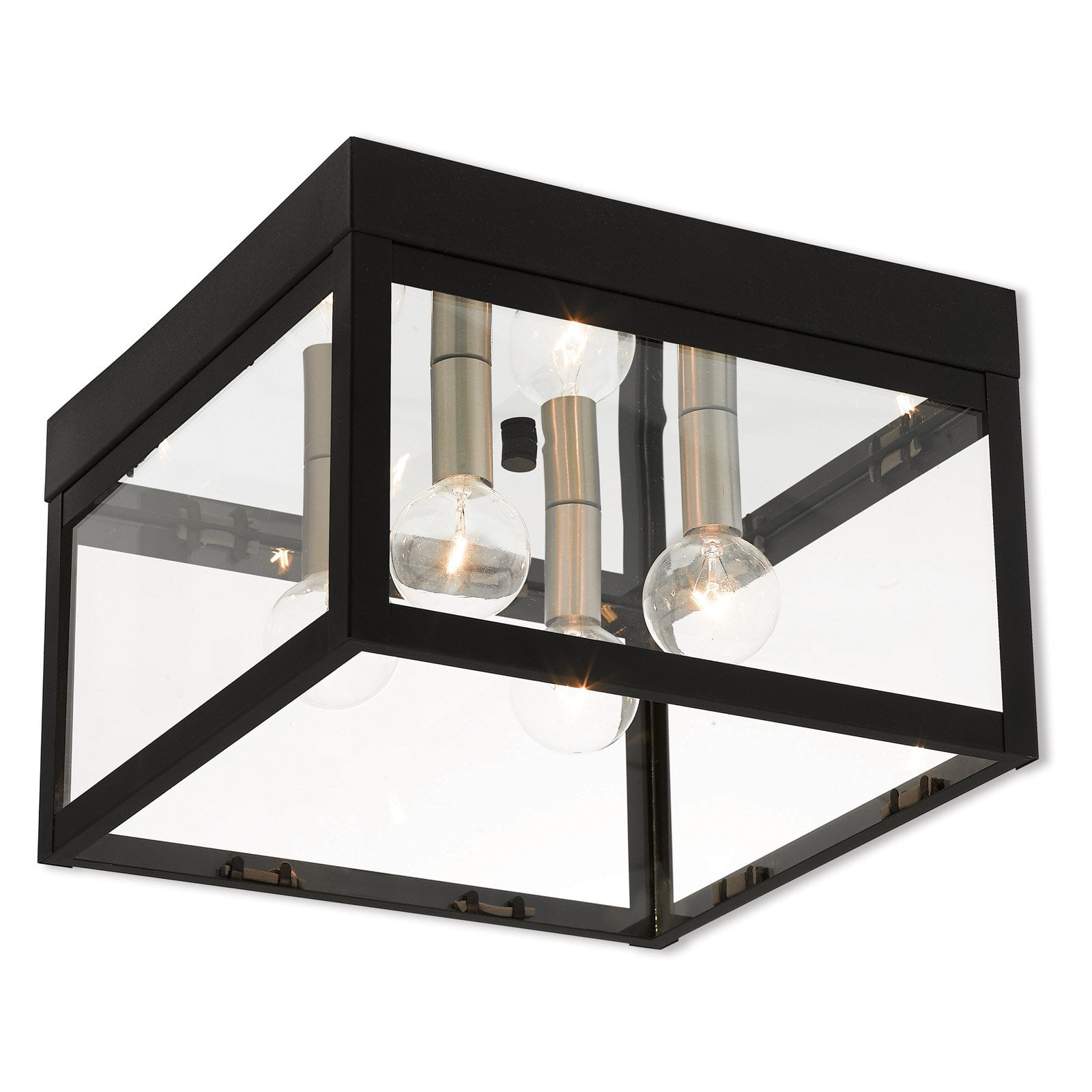 Livex Lighting Nyack 4 Light Outdoor Ceiling Mount in Black