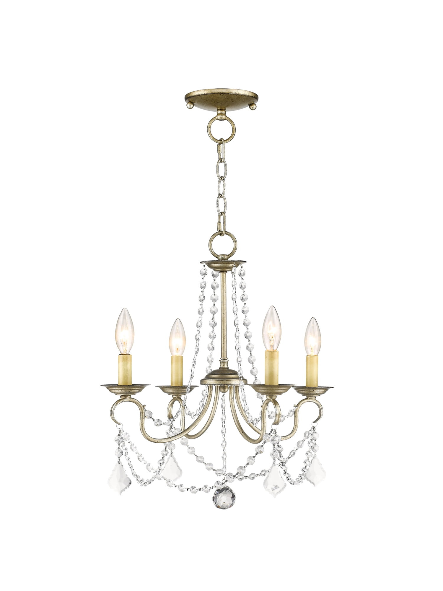 Livex Lighting Pennington 4 - Light Chandelier in  Antique Silver Leaf