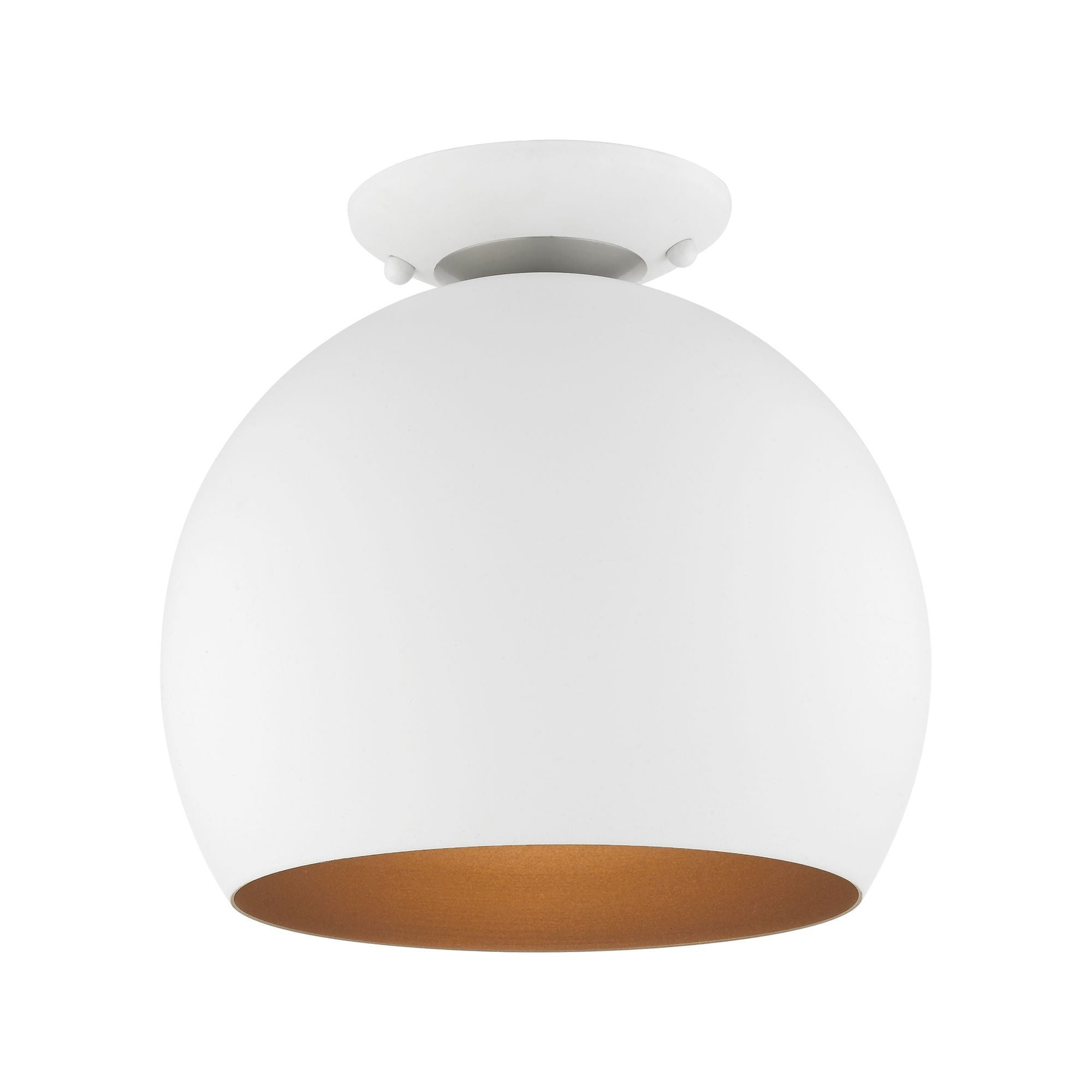 Livex Lighting Piedmont 1 - Light Semi-Flush Mount in  White/Brushed Nickel