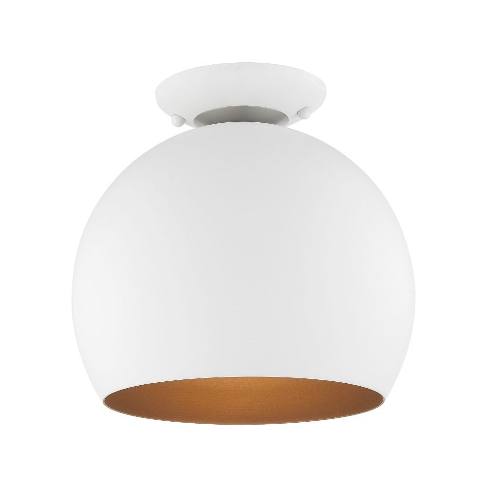 Livex Lighting Piedmont 1 - Light Semi-Flush Mount in  White/Brushed Nickel
