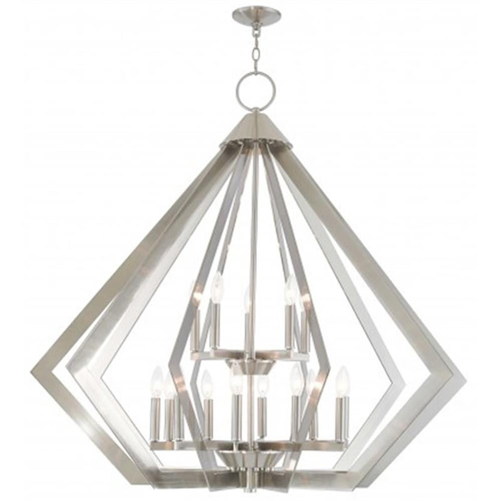 Livex Lighting Prism 15 Light Foyer Chandelier in Brushed Nickel