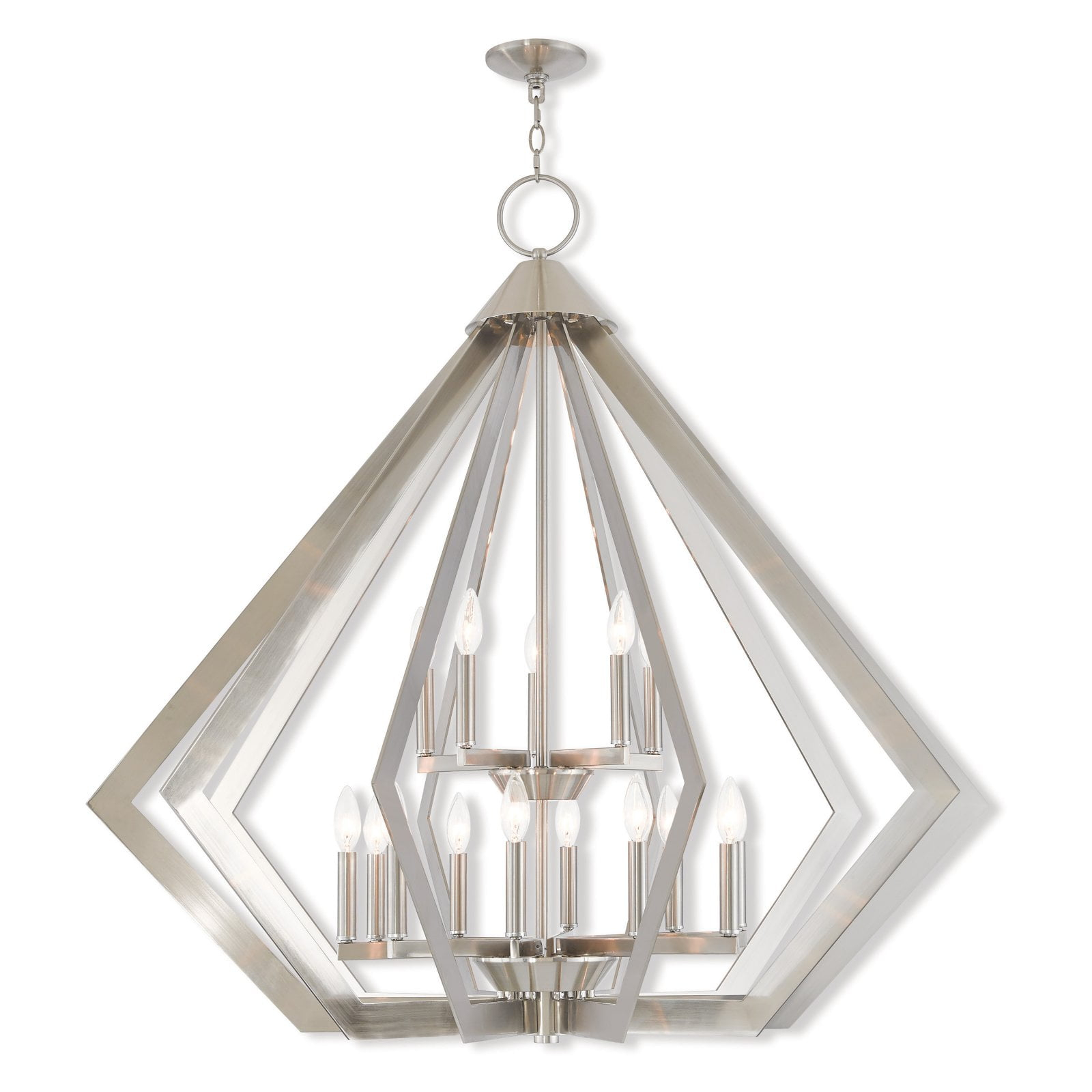 Livex Lighting Prism 15 Light Foyer Chandelier in Brushed Nickel