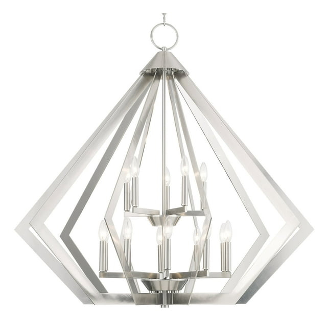 Livex Lighting Prism 15 Light Foyer Chandelier in Brushed Nickel