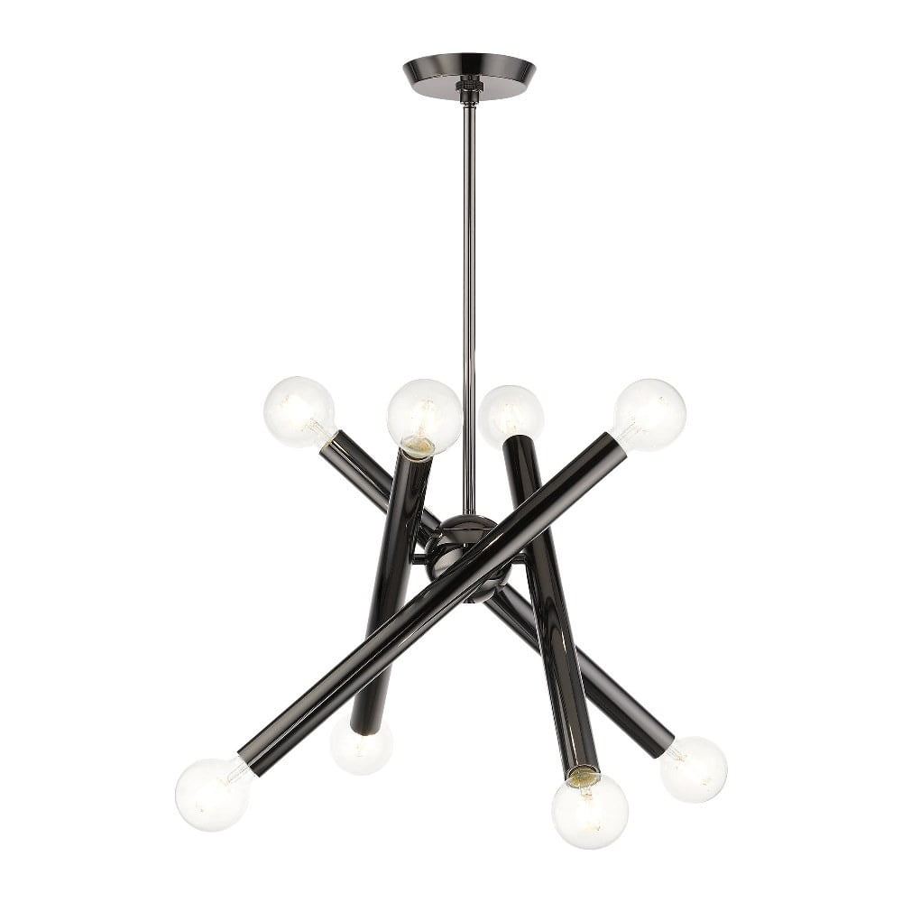 Livex Lighting Stafford 8 - Light Chandelier in  Black Chrome