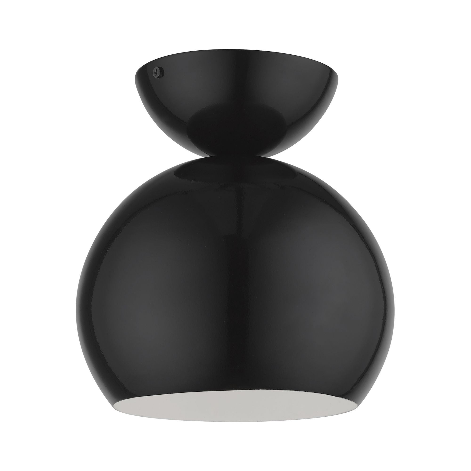 Livex Lighting Stockton 1 - Light Semi-Flush Mount in  Shiny Black