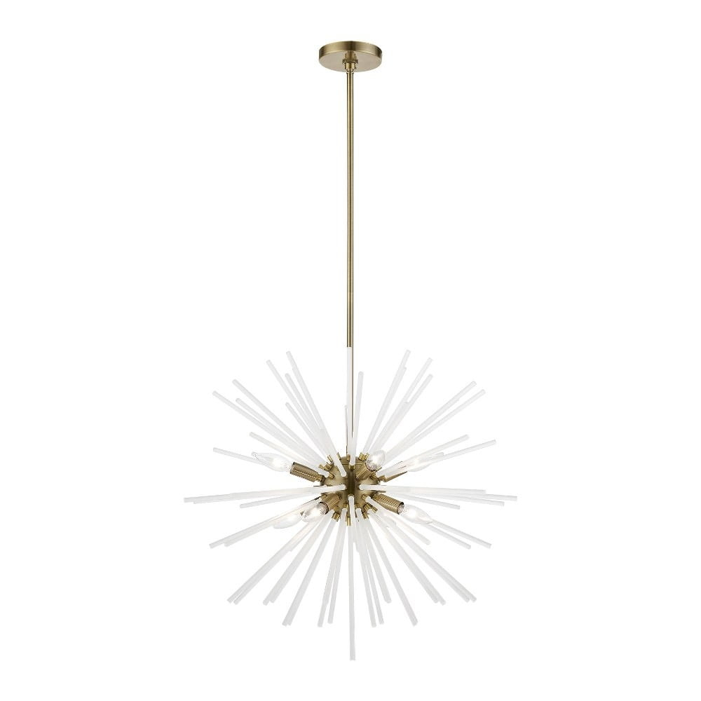Livex Lighting Uptown 8 - Light Pendant in  Antique Brass