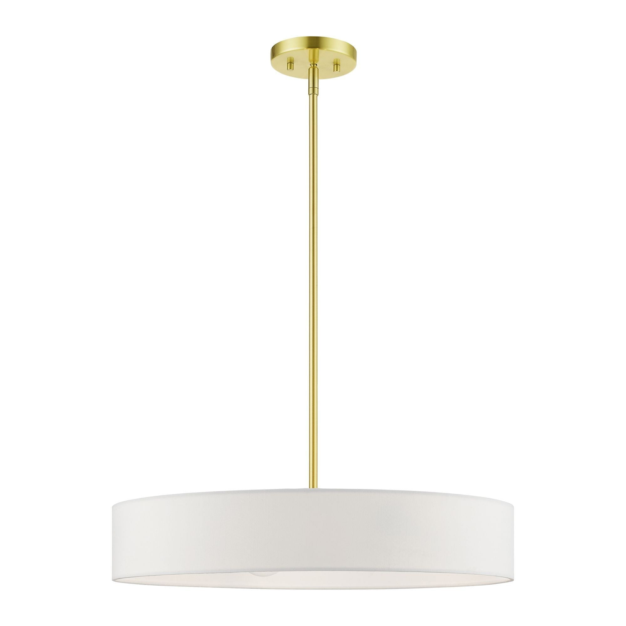 Livex Lighting Venlo 4 - Light Pendant in  Satin Brass/Shiny White