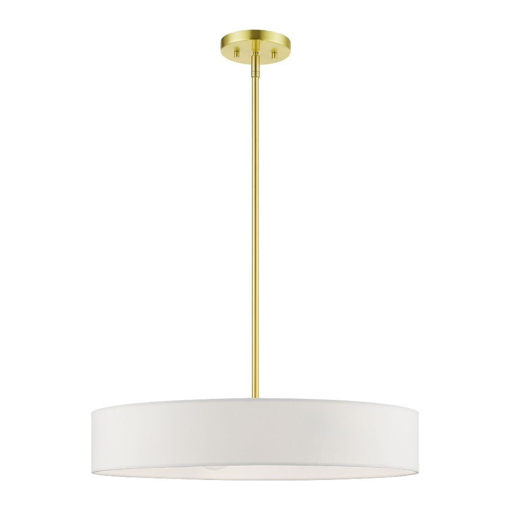 Livex Lighting Venlo 4 - Light Pendant in  Satin Brass/Shiny White