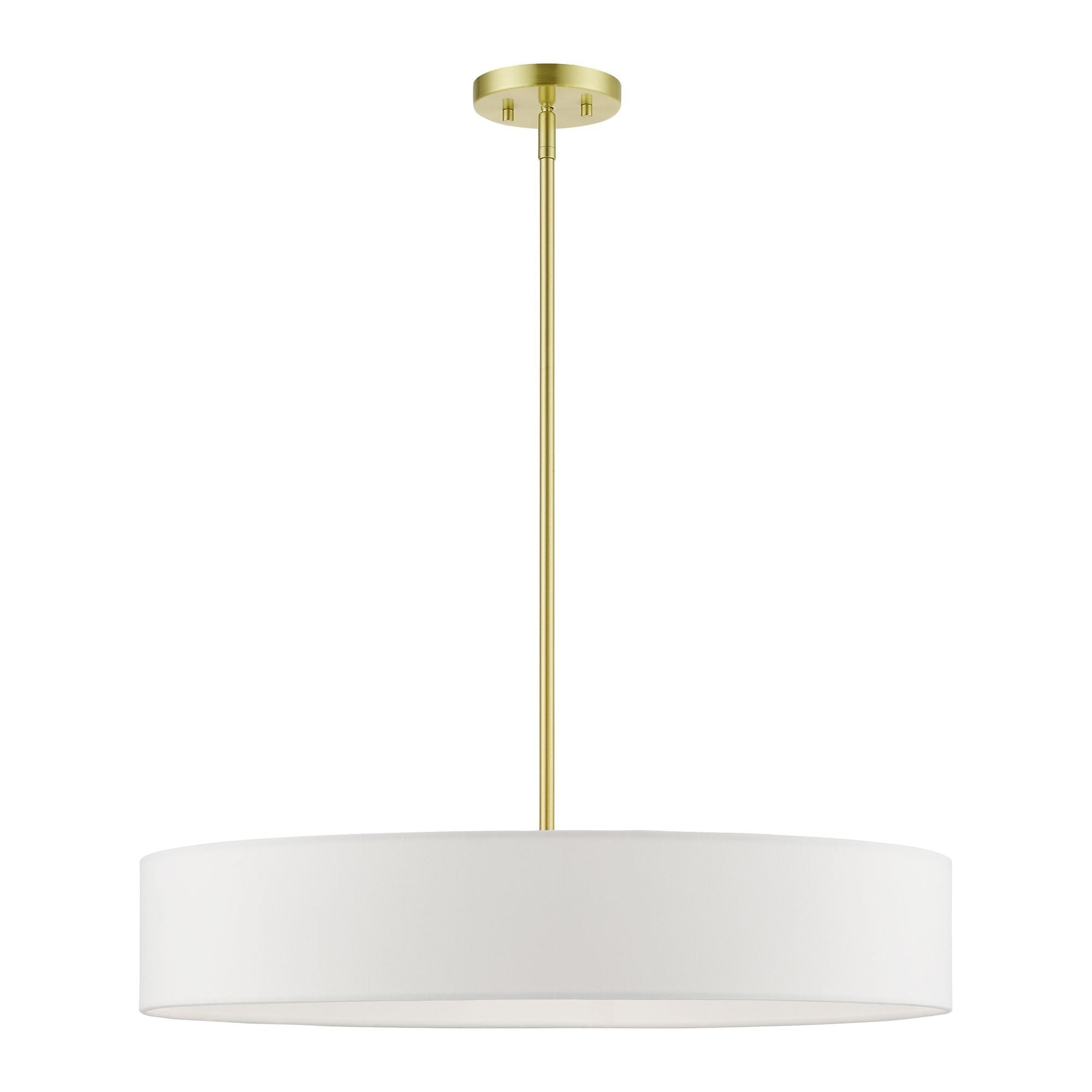 Livex Lighting Venlo 5 - Light Pendant in  Satin Brass/Shiny White